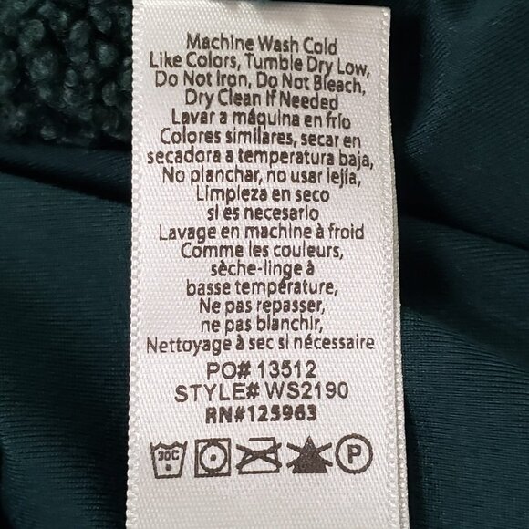 Beyond Yoga Womens Brave The Elements Sherpa Bomber Jacket Size L Green Cozy - Picture 6 of 10